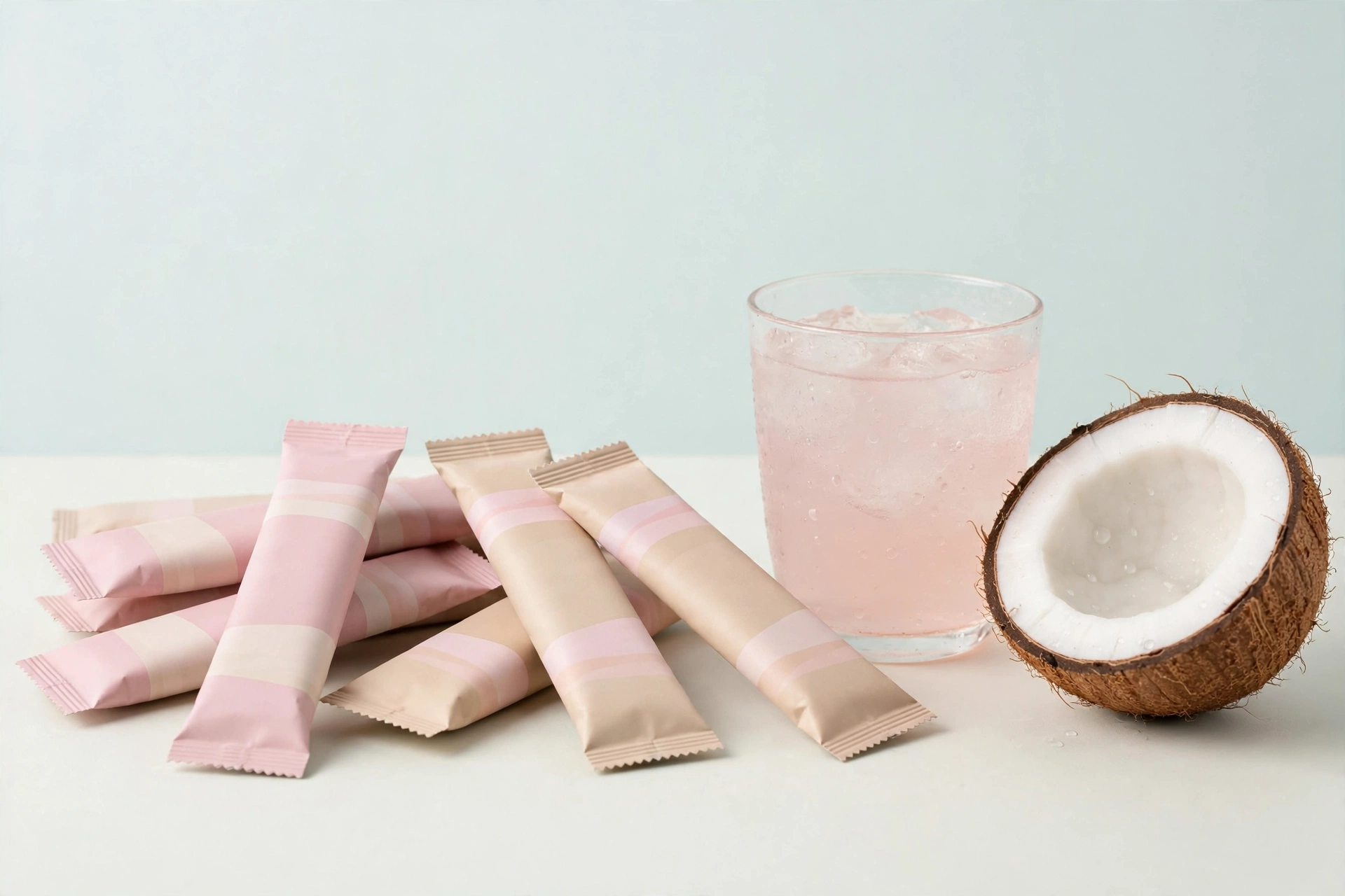 Illustration of Cure Hydration stick packs